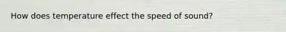 How does temperature effect the speed of sound?