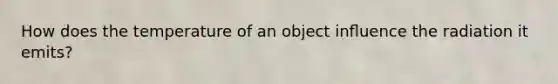 How does the temperature of an object inﬂuence the radiation it emits?