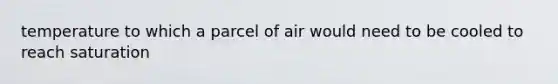 temperature to which a parcel of air would need to be cooled to reach saturation