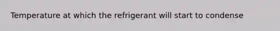 Temperature at which the refrigerant will start to condense