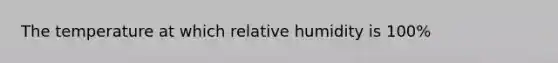 The temperature at which relative humidity is 100%