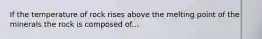 If the temperature of rock rises above the melting point of the minerals the rock is composed of...