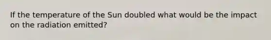If the temperature of the Sun doubled what would be the impact on the radiation emitted?