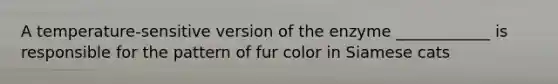 A temperature-sensitive version of the enzyme ____________ is responsible for the pattern of fur color in Siamese cats