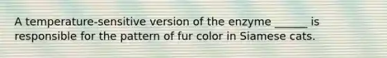 A temperature-sensitive version of the enzyme ______ is responsible for the pattern of fur color in Siamese cats.