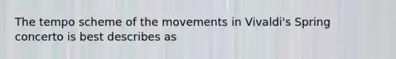 The tempo scheme of the movements in Vivaldi's Spring concerto is best describes as