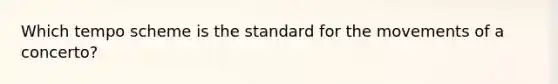 Which tempo scheme is the standard for the movements of a concerto?