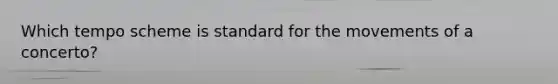 Which tempo scheme is standard for the movements of a concerto?