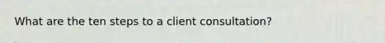 What are the ten steps to a client consultation?