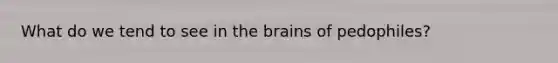 What do we tend to see in the brains of pedophiles?