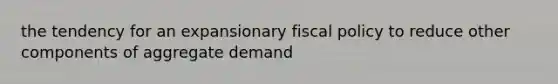 the tendency for an expansionary fiscal policy to reduce other components of aggregate demand