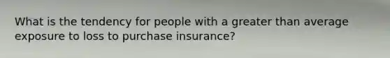 What is the tendency for people with a greater than average exposure to loss to purchase insurance?