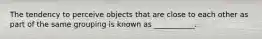 The tendency to perceive objects that are close to each other as part of the same grouping is known as ___________.