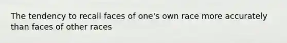 The tendency to recall faces of one's own race more accurately than faces of other races