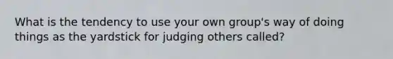 What is the tendency to use your own group's way of doing things as the yardstick for judging others called?