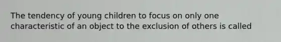 The tendency of young children to focus on only one characteristic of an object to the exclusion of others is called