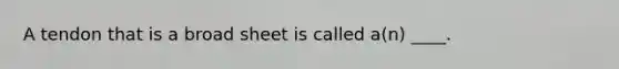 A tendon that is a broad sheet is called a(n) ____.