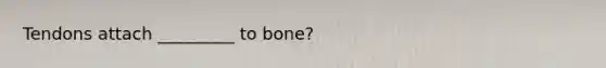 Tendons attach _________ to bone?