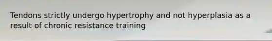 Tendons strictly undergo hypertrophy and not hyperplasia as a result of chronic resistance training