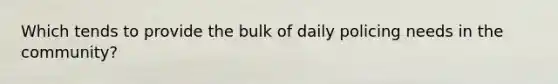 Which tends to provide the bulk of daily policing needs in the community?