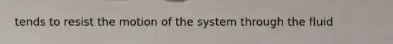 tends to resist the motion of the system through the fluid