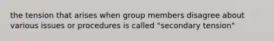 the tension that arises when group members disagree about various issues or procedures is called "secondary tension"