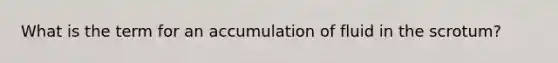 What is the term for an accumulation of fluid in the​ scrotum?