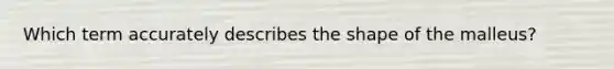 Which term accurately describes the shape of the malleus?