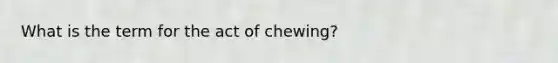 What is the term for the act of chewing?