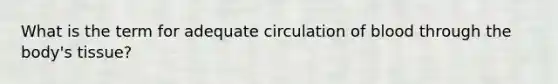 What is the term for adequate circulation of blood through the body's tissue?