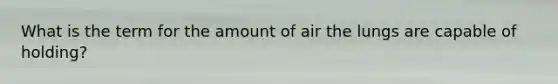 What is the term for the amount of air the lungs are capable of holding?