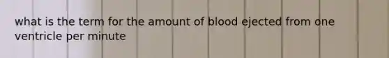 what is the term for the amount of blood ejected from one ventricle per minute