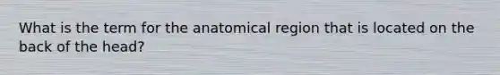 What is the term for the anatomical region that is located on the back of the head?