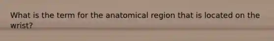 What is the term for the anatomical region that is located on the wrist?