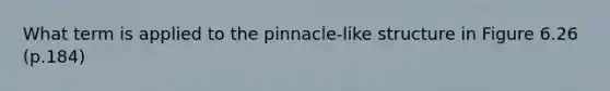 What term is applied to the pinnacle-like structure in Figure 6.26 (p.184)