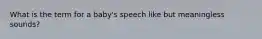 What is the term for a baby's speech like but meaningless sounds?