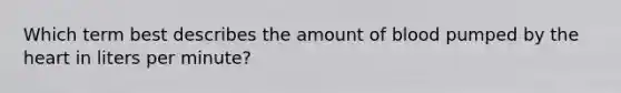 Which term best describes the amount of blood pumped by the heart in liters per minute?