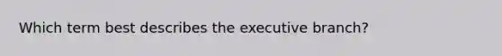 Which term best describes the executive branch?