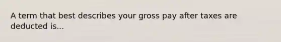 A term that best describes your gross pay after taxes are deducted is...