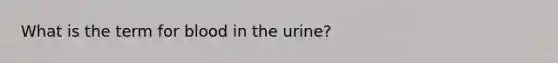 What is the term for blood in the urine?