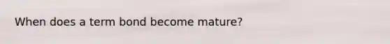 When does a term bond become mature?