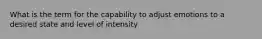 What is the term for the capability to adjust emotions to a desired state and level of intensity