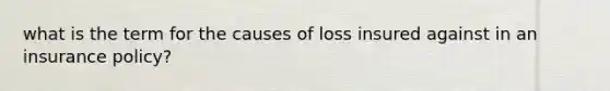 what is the term for the causes of loss insured against in an insurance policy?