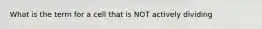 What is the term for a cell that is NOT actively dividing