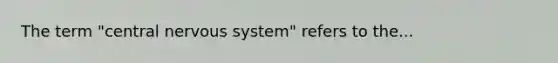 The term "central nervous system" refers to the...