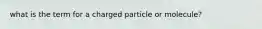 what is the term for a charged particle or molecule?