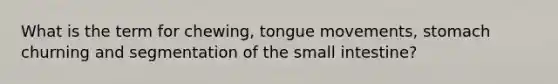 What is the term for chewing, tongue movements, stomach churning and segmentation of the small intestine?