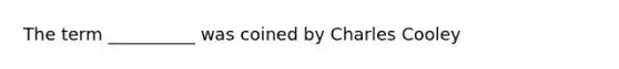 The term __________ was coined by Charles Cooley