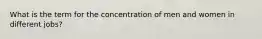 What is the term for the concentration of men and women in different jobs?