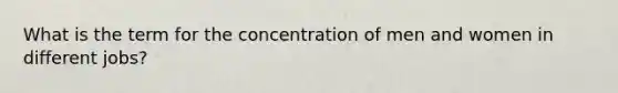 What is the term for the concentration of men and women in different jobs?